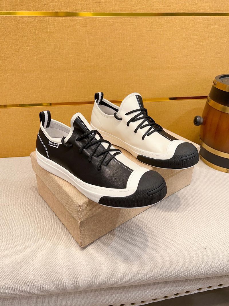 Scarpe da ginnastica classiche casual con lacci in vera pelle da uomo europee alla moda_voghion.com