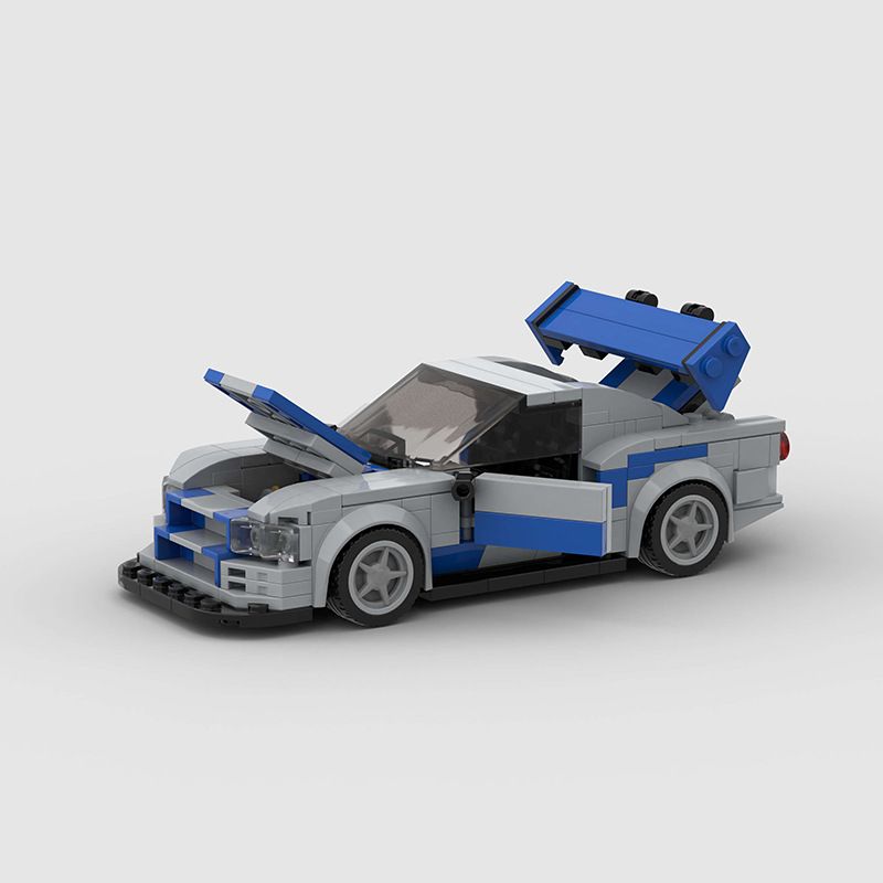 GTR Racing Car R34 MOC Small Particles Educational Building Blocks For Children Cross-Border_voghion.com