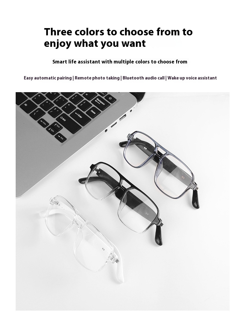 Smart Bluetooth Glasses Open-Ear Audio, UV400 Sunglasses, Hands-Free Calls For Driving Running Work, Free Sports Armband Gift For Commuters Athletes_voghion.com