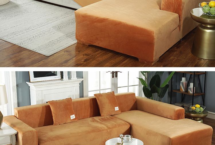 Funda de sofá de felpa de color sólido grueso y textil para el hogar, elástica, antideslizante, de alta gama, nórdica, sencilla_voghion.com