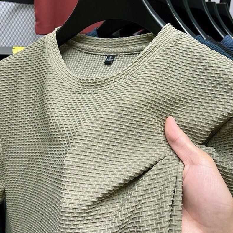 Unbeatable Quality Mesh Bamboo Ice Silk T-shirt For Men With Short Sleeves, Summer Stretch, Slim Fit, Comfortable Cool Top, Casual And_voghion.com