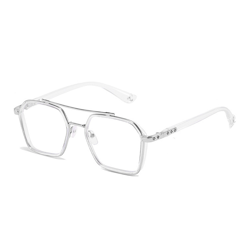 Myopia lasit miesten trendi hallitseva litteät lasit ei astetta sinistä valosäteilyä estävä opiskelijalasit suojalasit_voghion.com