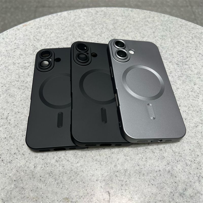 Custodia di ricarica wireless magnetica opaca di lusso per iPhone 16 15 14 Pro Max Plus 13 12 11 XR X XS 7 8 Cover antiurto_voghion.com