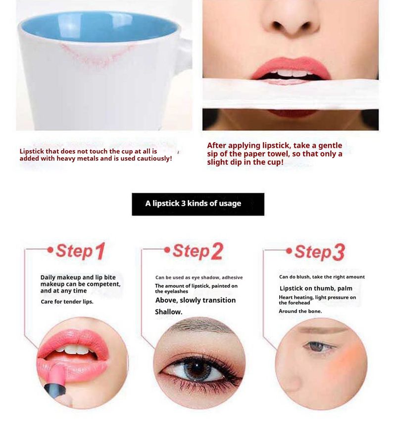 2025 Neuer wasserfester, feuchtigkeitsspendender Studentenlippenstift_voghion.com