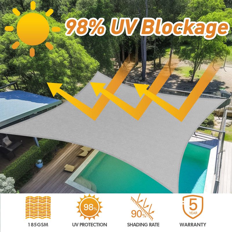 Artpuch Custom Size Brown Sun Shade Sail Triangle Canopy 185 GSM Durable Fabric UV Block Awning for Outdoor Patio Garden Backyard (Customized Availabl_voghion.com