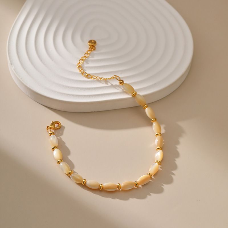 Koper vergulde K echt goud schelp kralen onregelmatige creatieve armband niche temperament vrouwen ontwerp zin hand sieraden_voghion.com