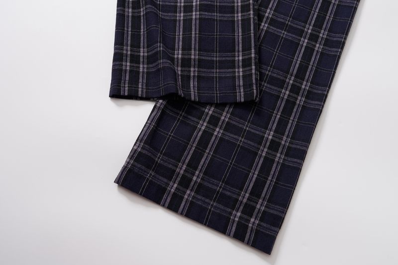 Parisian Plaid Casual Pants For Men – Loose Fit Retro Trousers With Clean Aesthetic_voghion.com