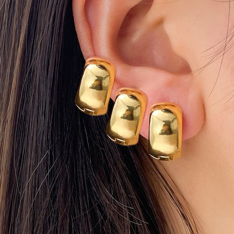 GEOMETRIC TRIO - Alloy Hoop Earrings Set (High-End Minimalist Jewelry, Retro Personality Design)_voghion.com