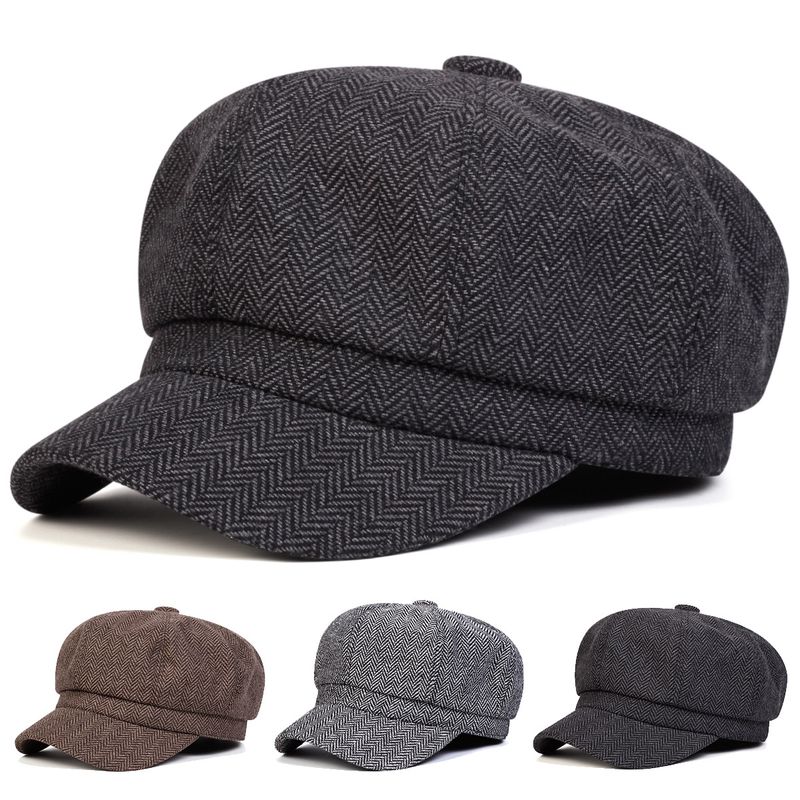 Casual British Style Octagonal Hat Duckbill Beret Men's Trendy Autumn Winter Women's Newsboy Cap_voghion.com