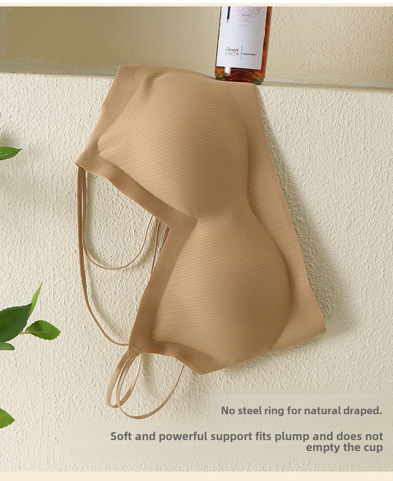 Wireless underwear women's seamless back soft support push-up with chest pad breathable breast-collecting anti-sagging bra_voghion.com
