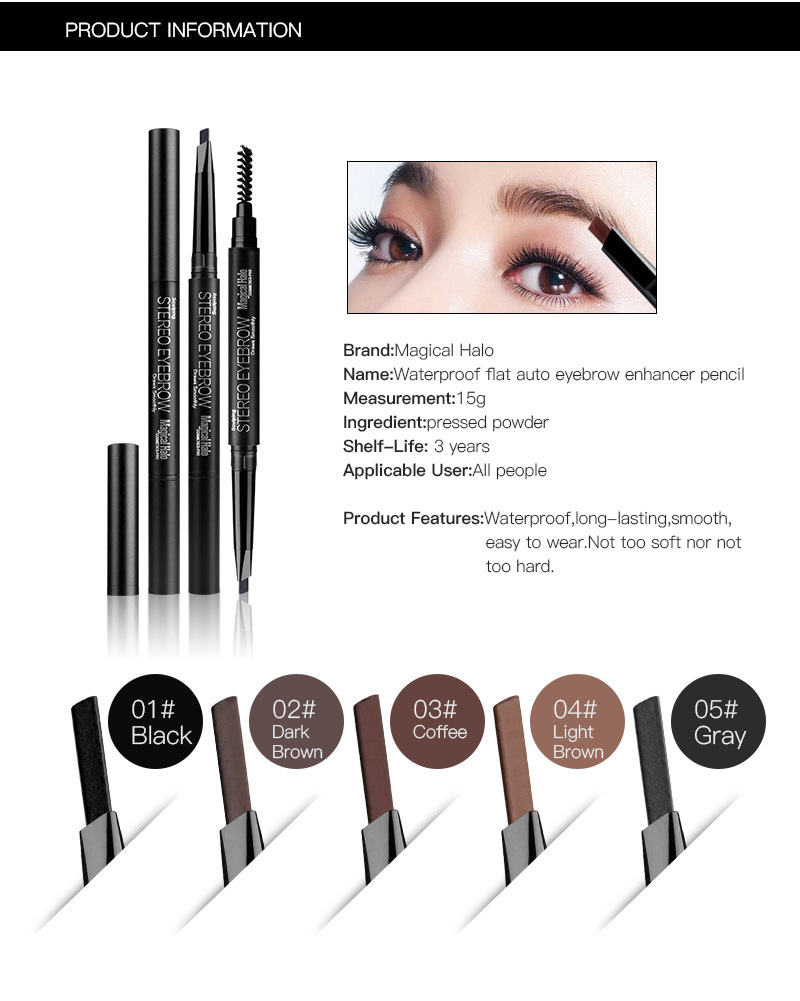 carina Direct makeup, 5-color automatic with dual head rotation, waterproof, makeup removal, no trimming eyebrow pencil_voghion.com