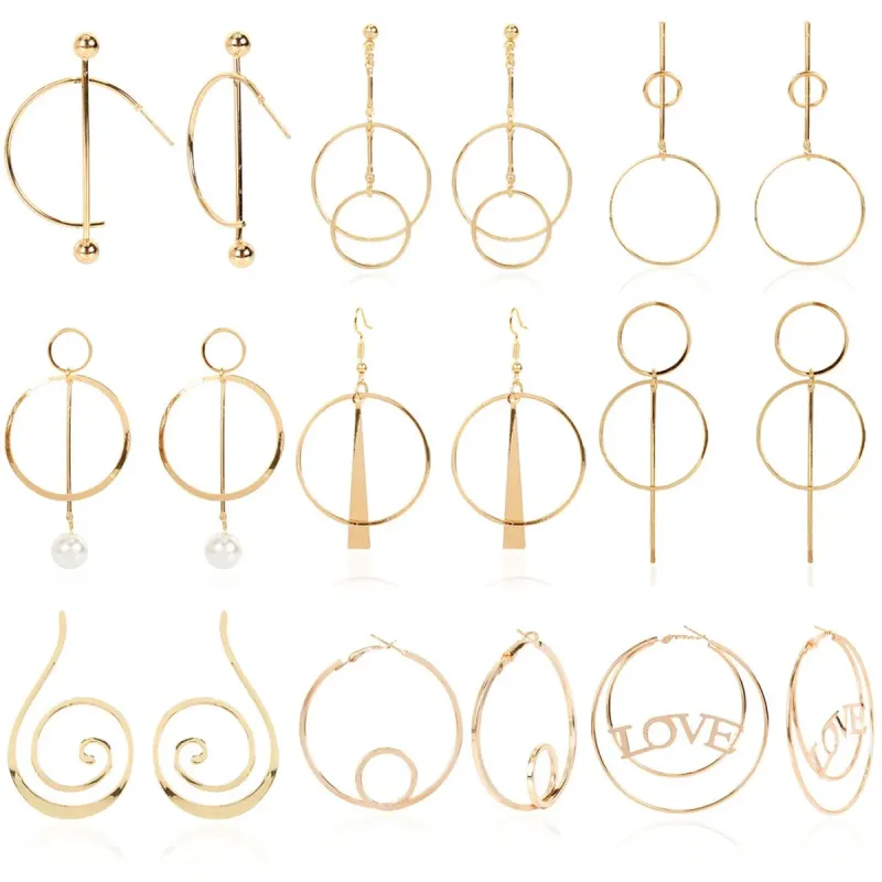 Trendige runde, geometrische C-förmige Ohrringe aus europäischer und amerikanischer Legierung, geeignet für Pendler und unterstreichen den individuellen Stil._voghion.com