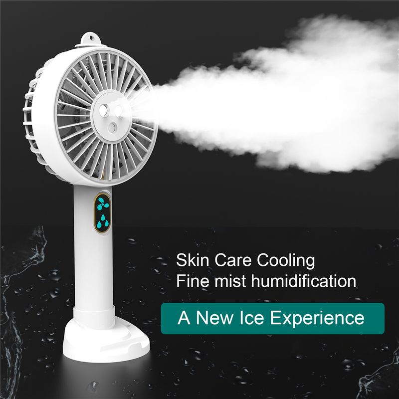 Portable Atomizer Fan Water Spray Misting Cooling Fan USB Rechargeable Humidifier Moisturizing Device Mini 3 Gear Water Mist Fan_voghion.com