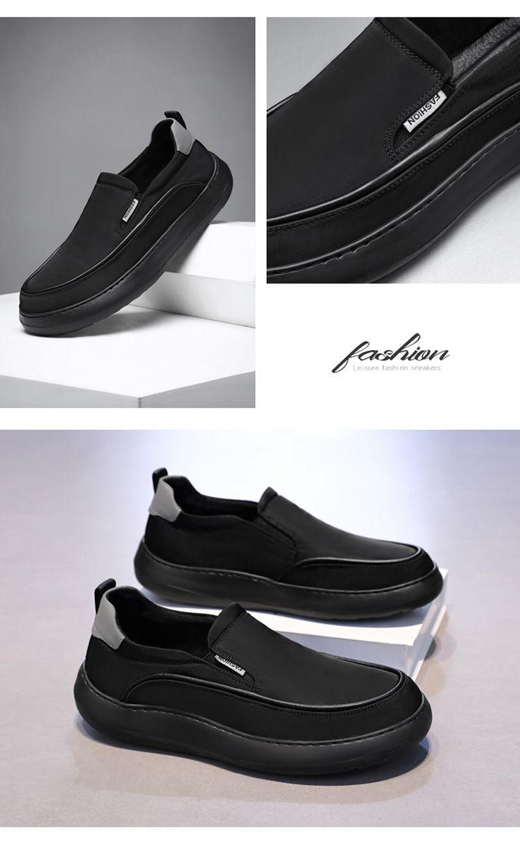 Summer Casual Breathable Cloth Versatile Solid Color Simple Soft Sole Slip-On Trendy Lazy Men's Shoes_voghion.com