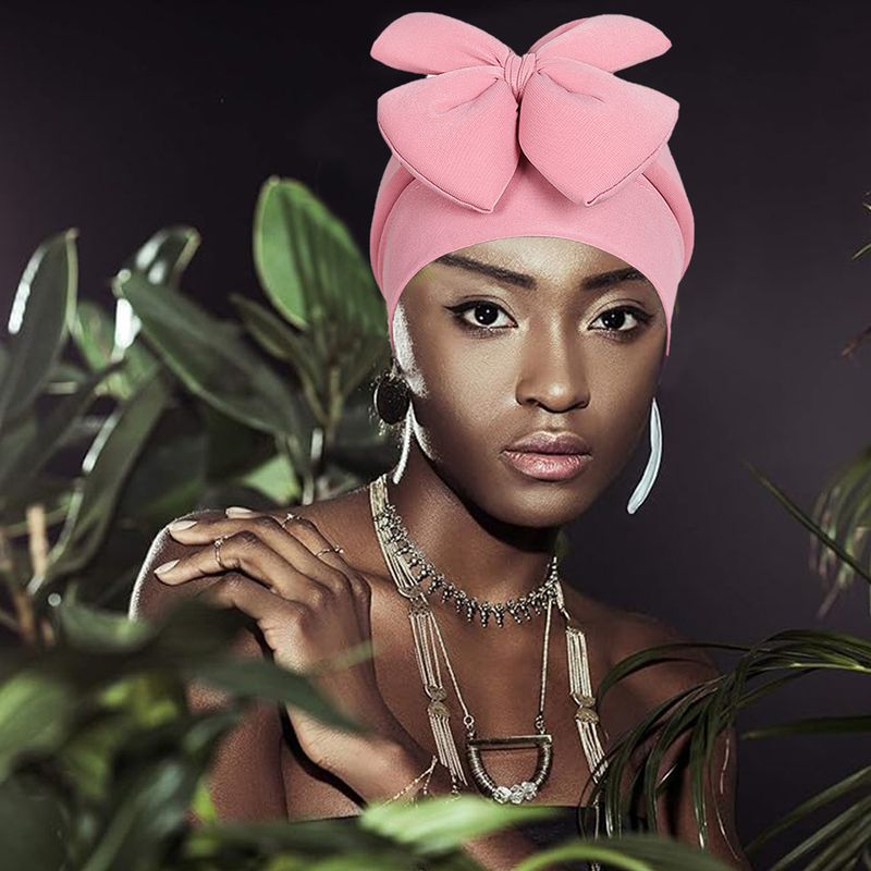 Cross Border Hot Selling Bow Knot Cap New Space Cotton Turban Cap Autumn And Winter All Match African Indian Hat_voghion.com