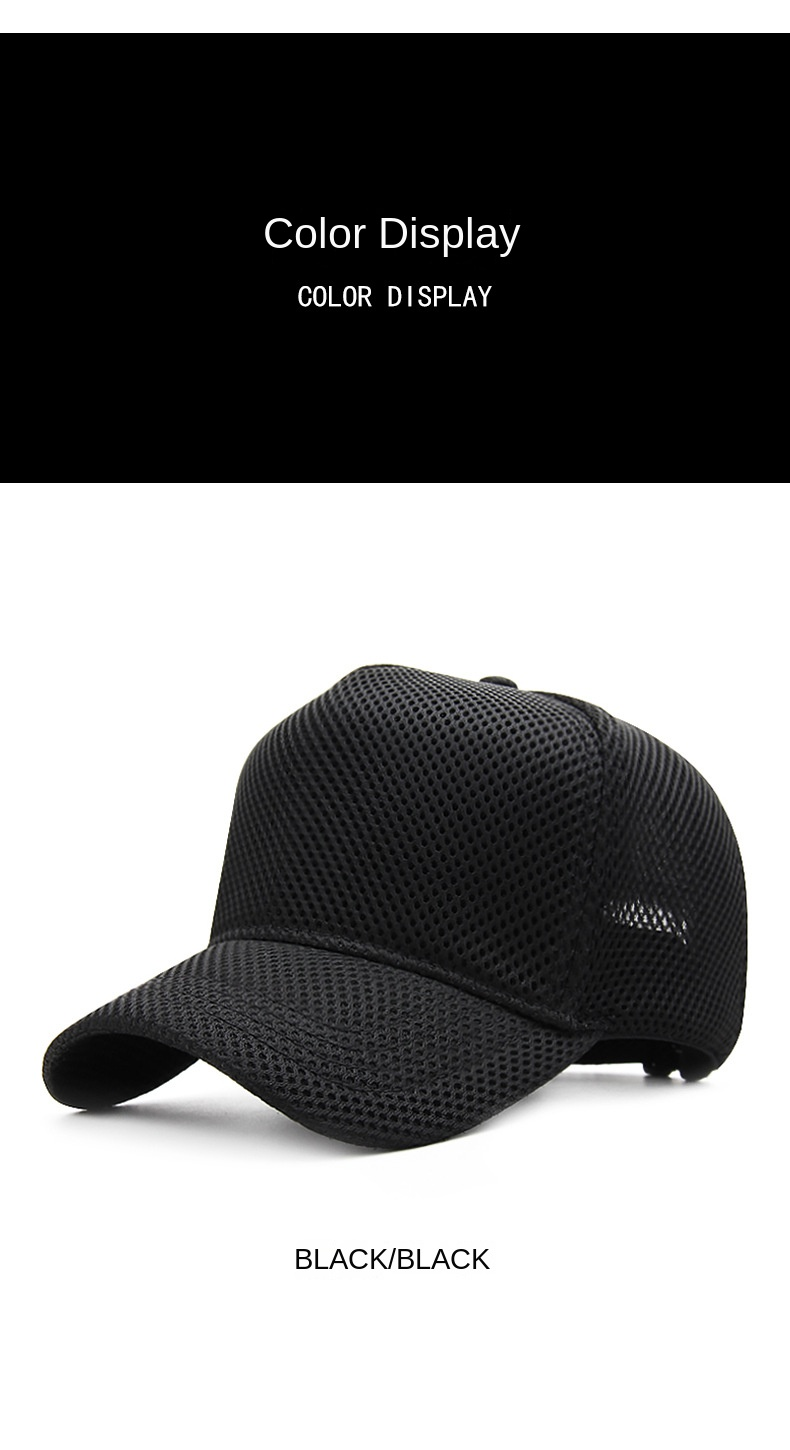 Big Head Plus Size Summer Mesh Baseball Cap for Men Women Trucker Mesh Hat Baseball Hats for Outdoor Sports Running_voghion.com