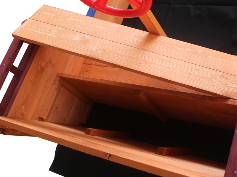 Outsunny Pirate Ship Sandbox With Cover And Rudder, Wooden Sandbox With Storage Bench And Seat, Outdoor Toy For Kids Ages 3-8 Years Old_voghion.com