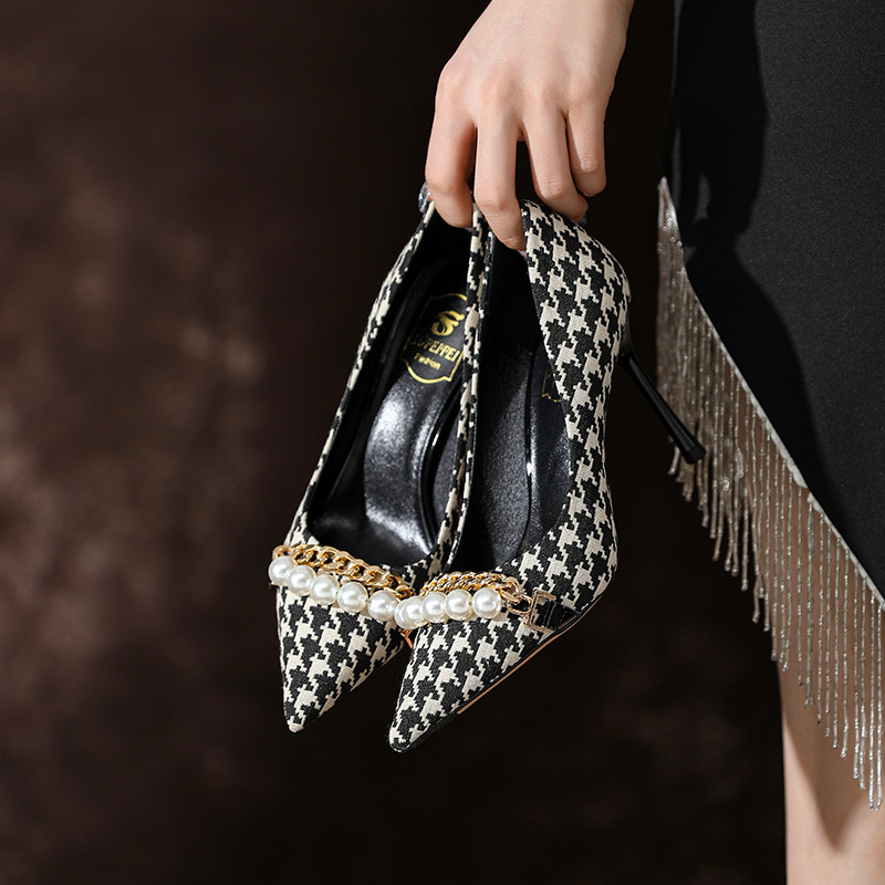 2024 Moda punta a punta con fibbia perlata da donna super alto letto tacchi alti invernali nuove scarpe a spillo_voghion.com