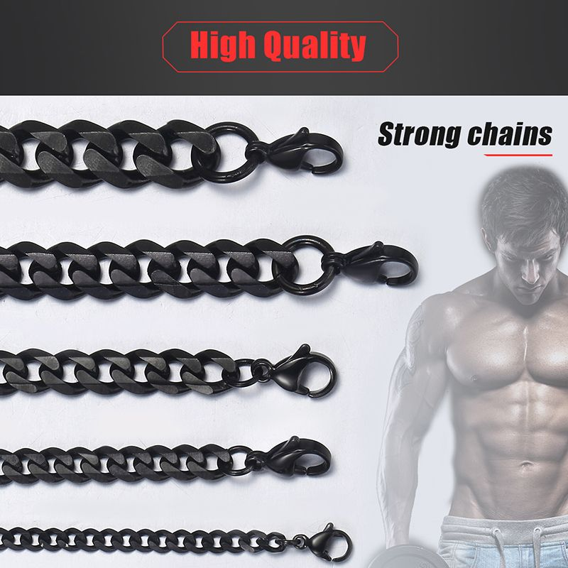 3-11mm Stainless Steel for Women Men Curb Cuban Link Chains Gold Sier Color Mens Chain Necklace Gift Wholesale_voghion.com