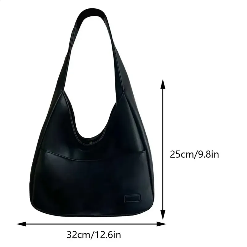 Borse Hobo Vintage: Borsa a tracolla da donna in morbida pelle PU, borsa a mano retrò di grande capacità per autunno e inverno_voghion.com