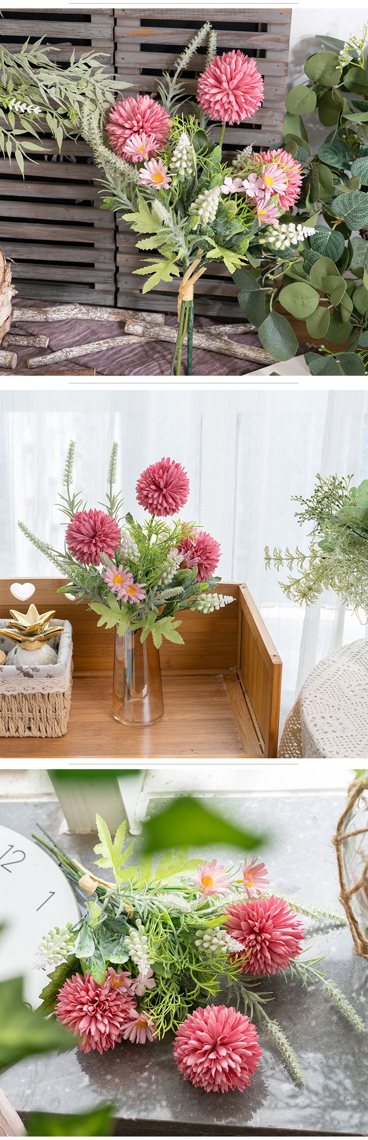 Wall decoration Thinking of birds dandelion hand letter simulation flower decoration home decoration flower wedding hand bouquet rose_voghion.com