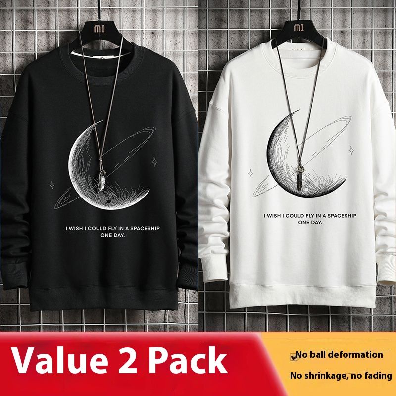 Round neck sweatshirt for men in autumn, Ins brand loose fit with added fat and enlarged base, Korean style trendy_voghion.com