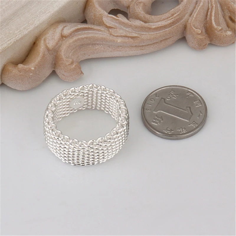 Anillo de red entrelazado de VENUS Sier de plata esterlina para mujer, joyería de compromiso de boda con encanto a la moda, venta al por mayor_voghion.com
