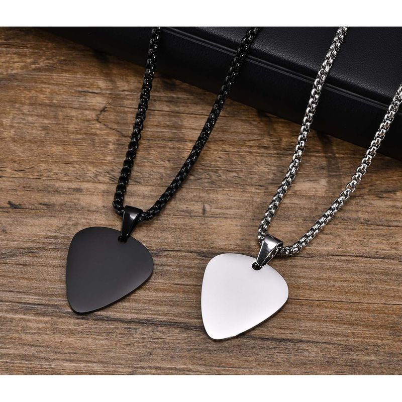 A gitárlapátok fakulás nélkül gravírozhatók, páros szerelmes titán nyaklánc, egyszerű és divatos rozsdamentes acél_voghion.com