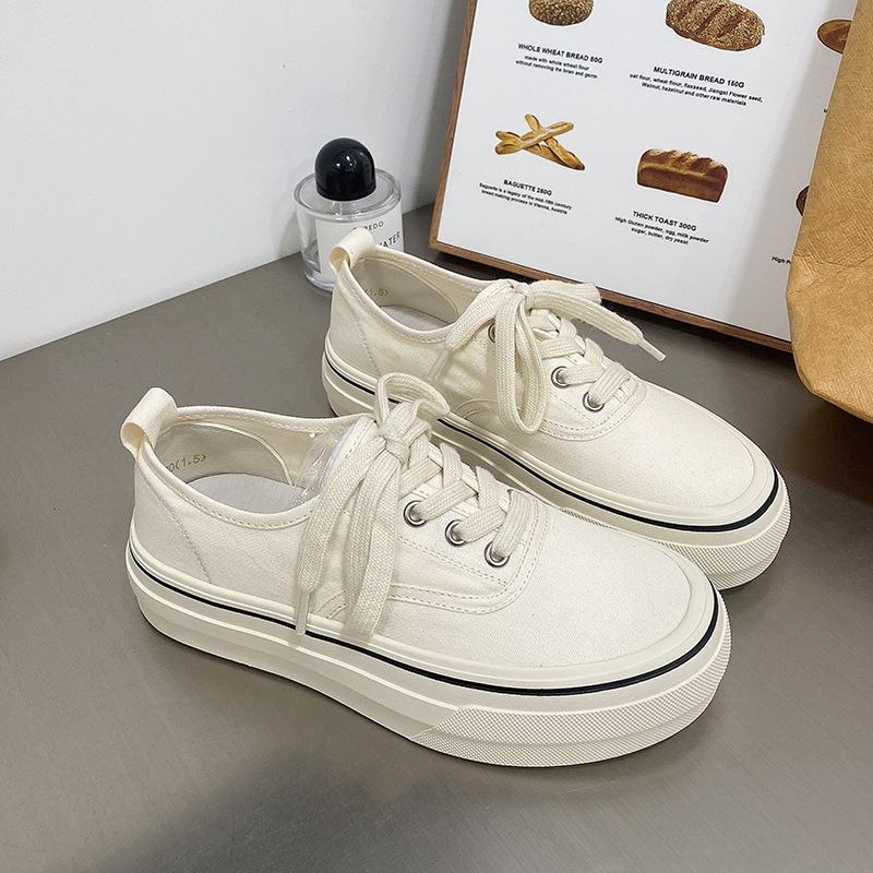 Canvas Shoes 2025 Spring And Summer New Thick Bottom Slope Heel Multifunctional Comfortable Hidden Heel Casual Shoes White Sneakers Fashion_voghion.com