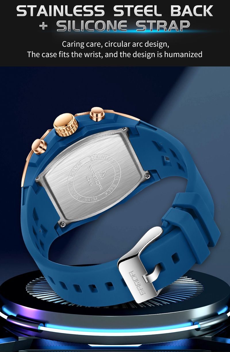 SANDA madingas vyriškas elektroninis laikrodis, sportinis daugiafunkcis vandeniui atsparus LED naktinės šviesos vyriškas elektroninis laikrodis_voghion.com