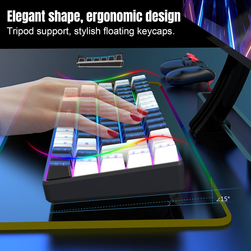 2023 New Gaming Membrane 68 Keys Key Line Separation RGB Backlight Multi-function Wired Keyboard_voghion.com