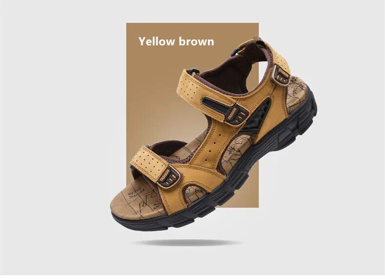 Forró eladó nyári kültéri csúszásgátló strandszandálok kézzel készített valódi bőr férfi cipők divatos férfi cipők_voghion.com