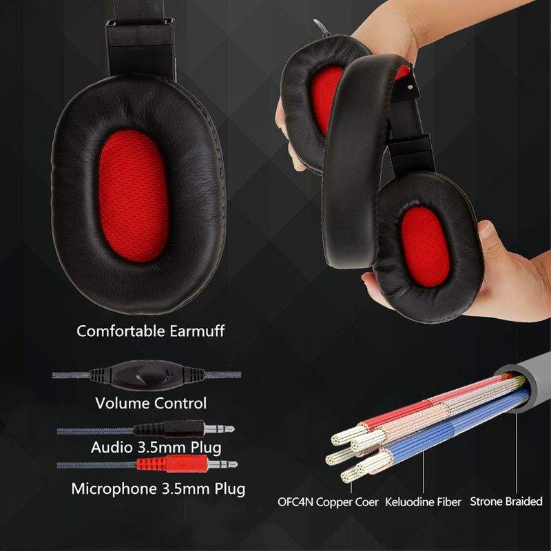 for Gaming Control Headset Volume Soyto Headphone Stereo HiFi SY733MV PC Laptop_voghion.com