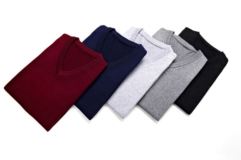 Herren Wollweste Lässig Einfarbig V-Ausschnitt Ärmellos Strickpullover Pullover Vier Jahreszeiten Weste Hemd Herren_voghion.com
