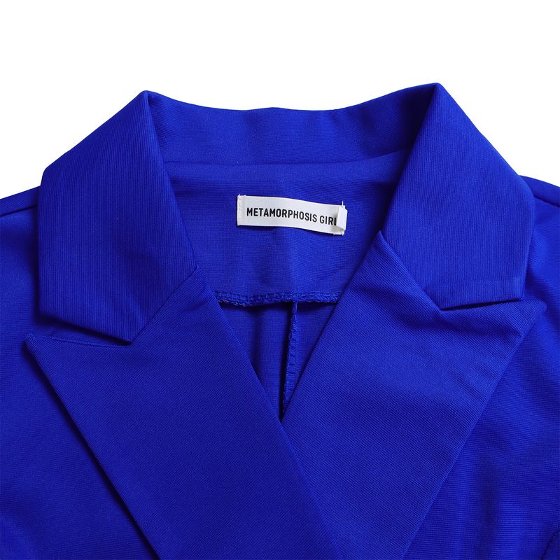 Damenbekleidung Damenmode Temperament Zweireihiger Anzugkragen Einfarbiges Kleid Mittellanges Kleid_voghion.com