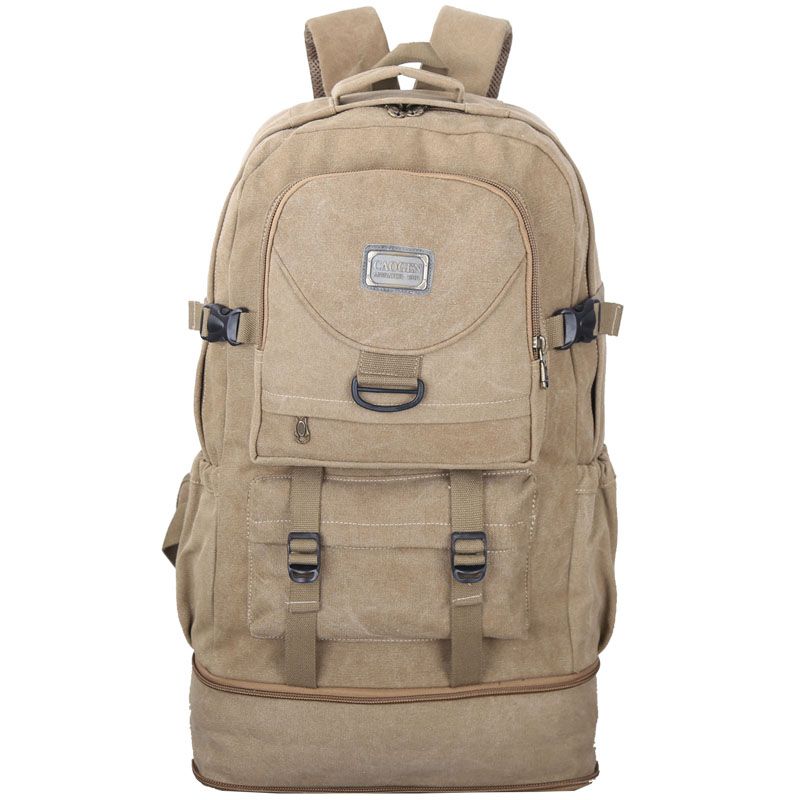 2025s Thick Canvas Expandable To 60L Capacity Hiking Unisex Large Backpack Travel Bag_voghion.com
