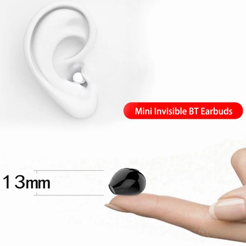 Invisible Earphones Mini-hoofdtelefoon V5.2 Bluetooth TWS Ruisonderdrukking Draadloze slaap-in-ear oordopjes met microfoon_voghion.com