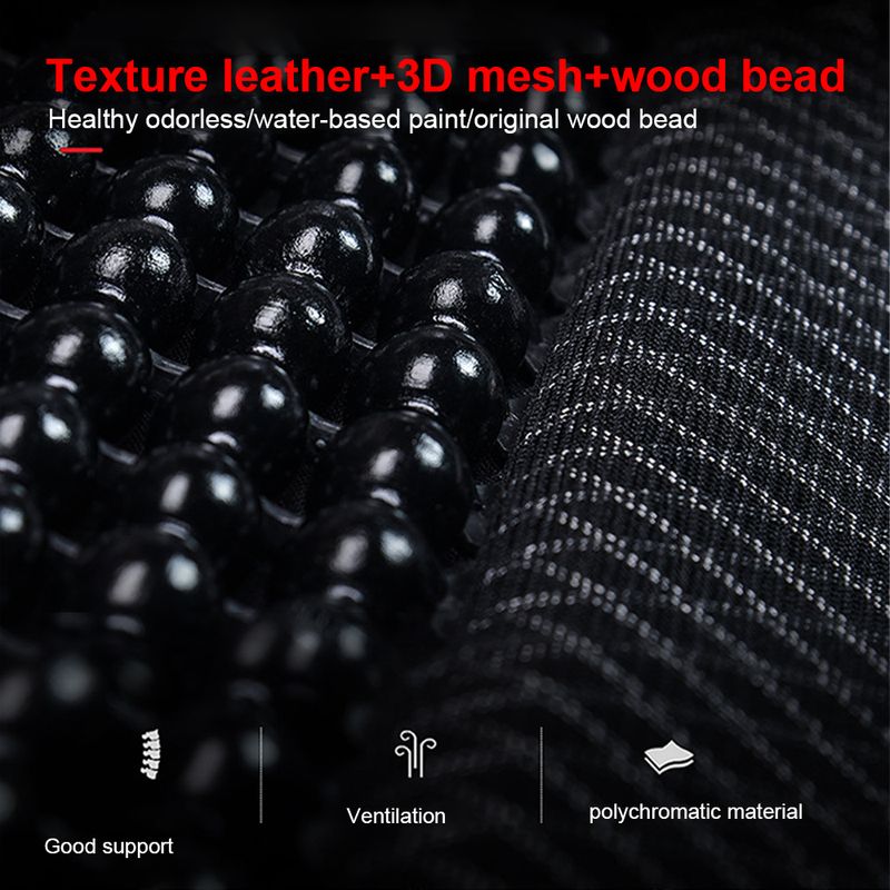 Cuscino per perline di legno, coprisedile estivo in pelle traspirante, fatto a mano, accessorio universale per auto_voghion.com
