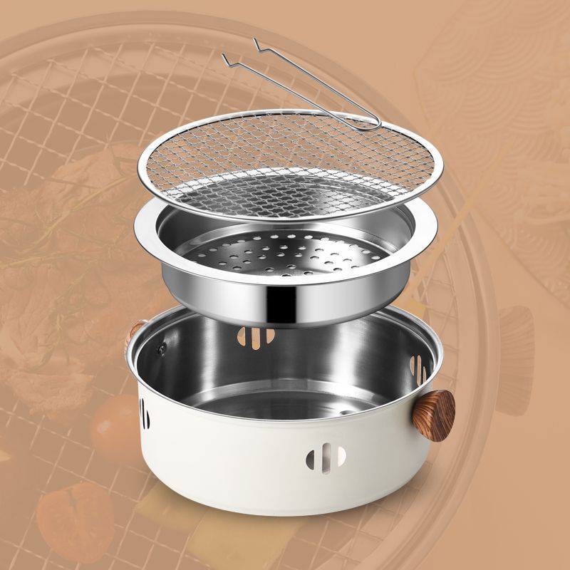 Barbecue per famiglie all'aperto, rotondo, in stile giapponese, portatile, set completo per preparare il tè, barbecue, griglia, buono_voghion.com