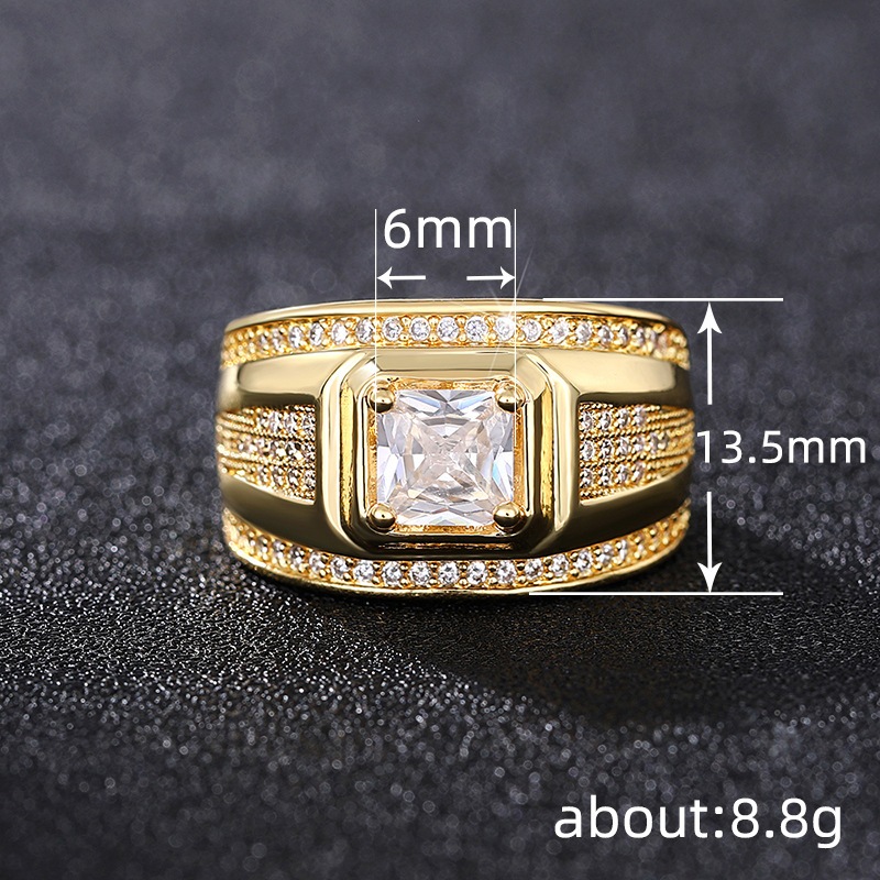 Anello di fidanzamento quadrato di lusso per matrimonio di Cao Shi, molto venduto_voghion.com