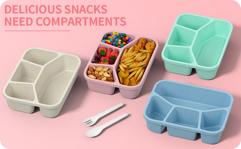 XGXN 4er-Pack Bento-Set – Wiederverwendbare Essenszubereitung für Erwachsene/Kinder_voghion.com
