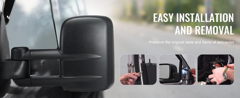 VEVOR Towing Mirrors, Left & Right Pair Set For Chevrolet Silverado (1988-1998)/GMC, Tow Mirror With Plane And Convex Glass, Manual Controlling Telescoping Folding, And Four-Way Adjustment, Black_voghion.com