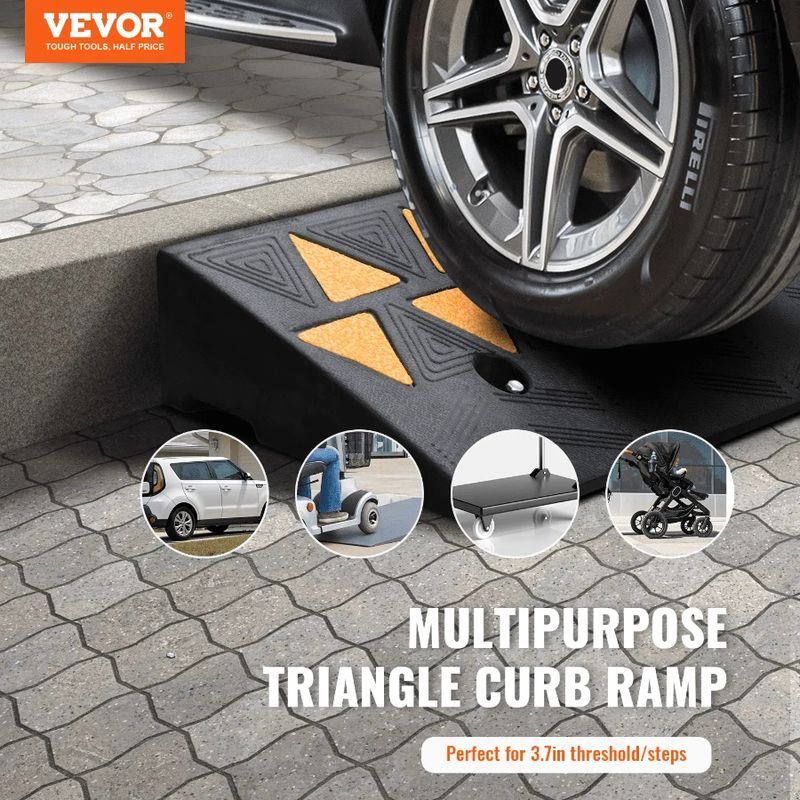 Curb Ramp Rubber Rise 10 Driveway Curb Duty Ramp 39.4 Rubber Heavy Sidewalk For For Curb 3.7 Ramp Width 15T Height Ramp Length_voghion.com