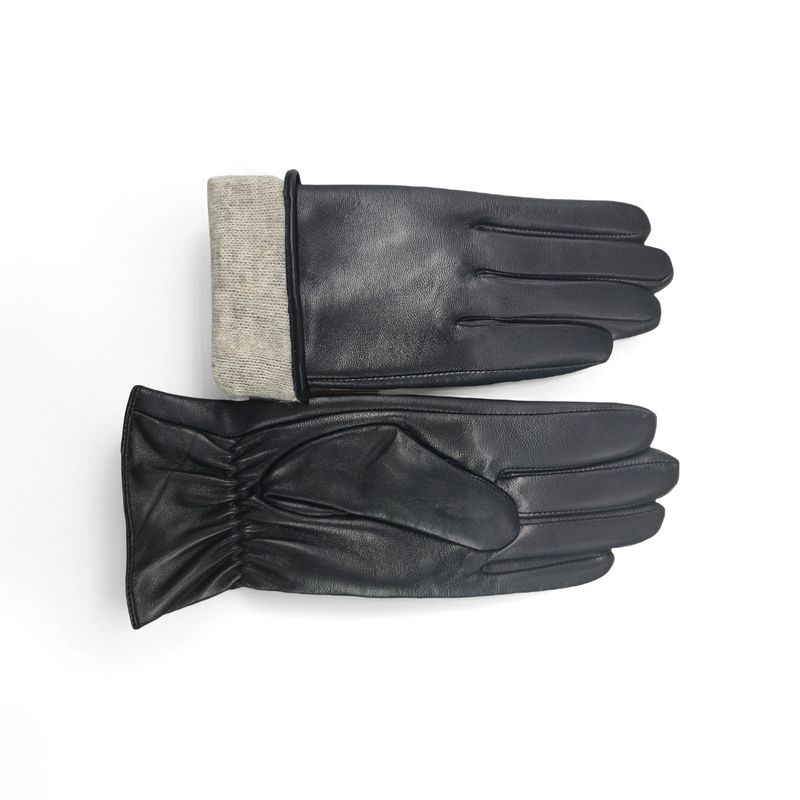 Guanti da donna in vera pelle, versione europea e americana, foderati in lana, in pile, touchscreen, antivento, in pelle di pecora_voghion.com