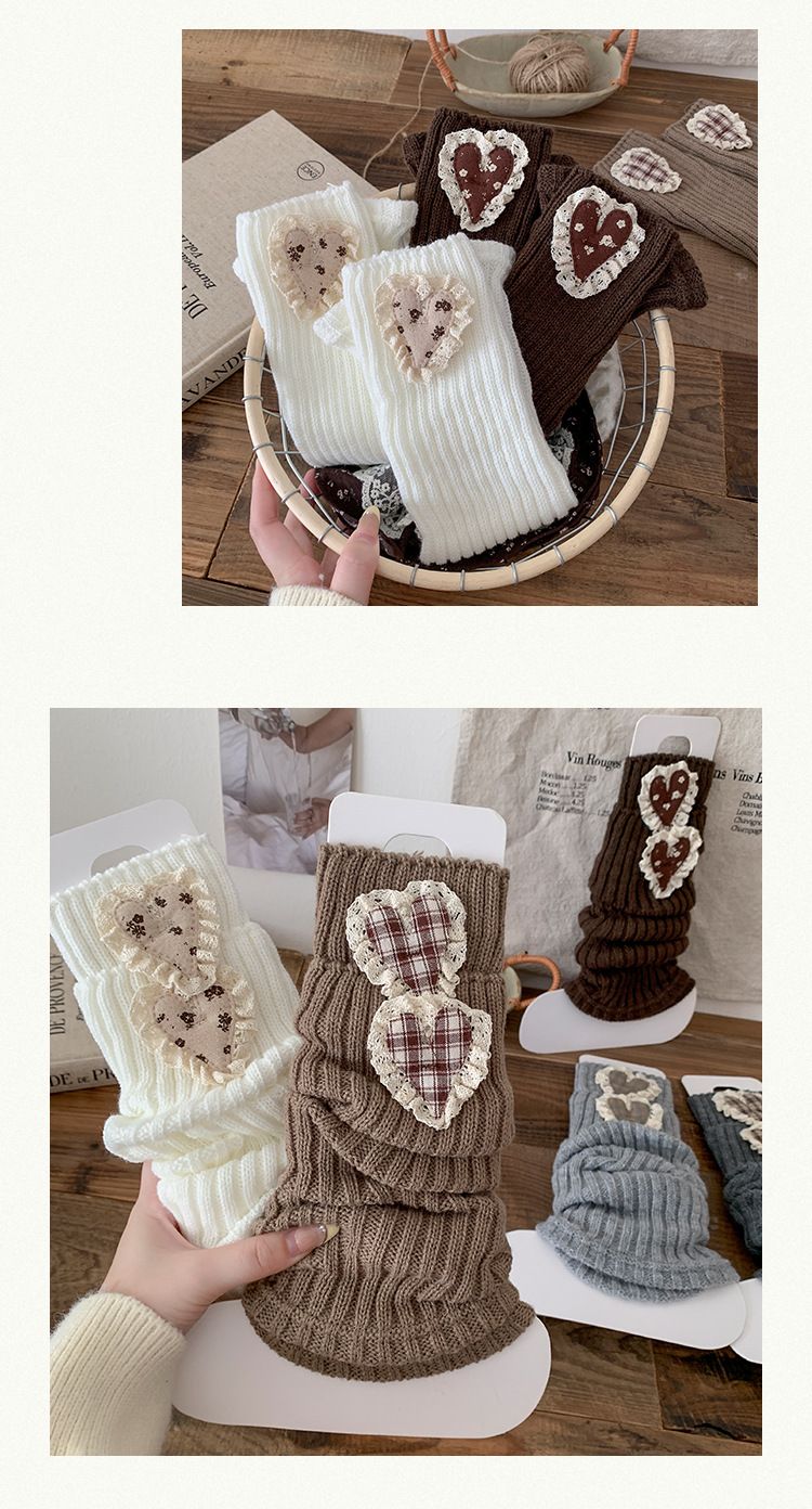 Scaldamuscoli Bootshang Calzini in cotone per donna Maillard Love Pile Socks Love Calzini a tubo medio in lana lavorati a maglia caldi autunno e inverno Miu Series_voghion.com