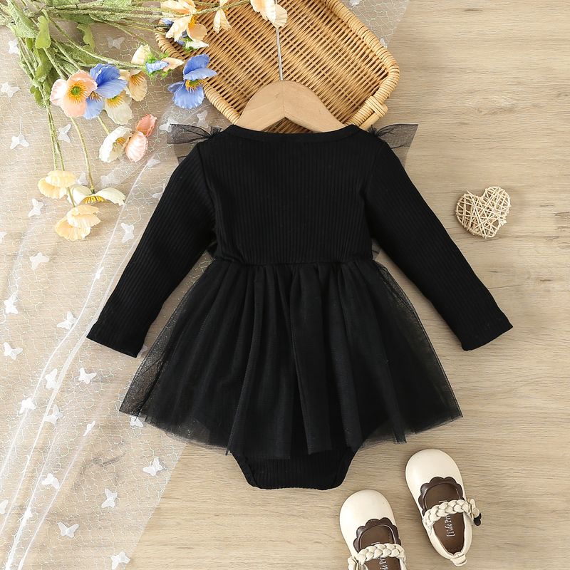 2024 Cute casual solid color mesh jumpsuit for infants and young girls_voghion.com