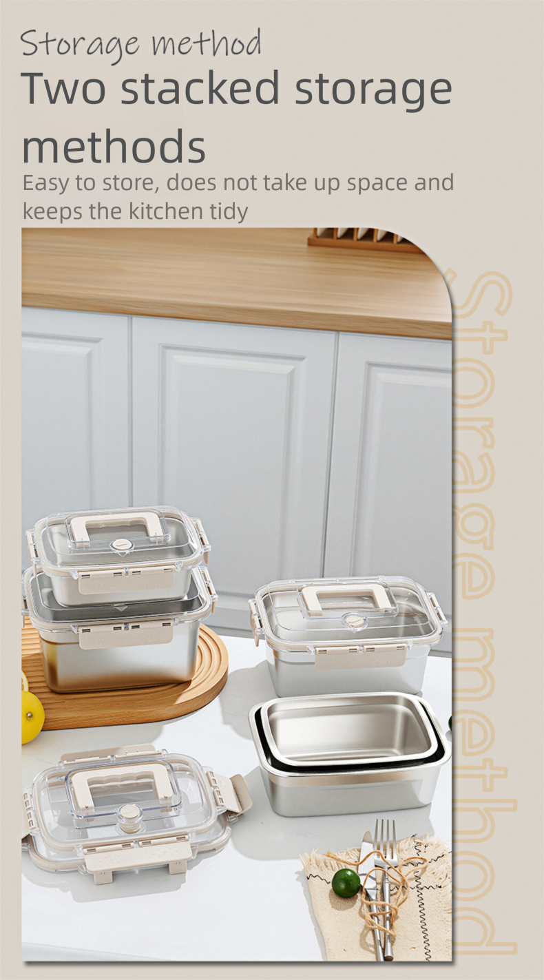 Contenitore per il pranzo portatile da esterno, sigillato, in acciaio inossidabile per alimenti 316, con coperchio, per conservare la freschezza e conservare il congelamento._voghion.com