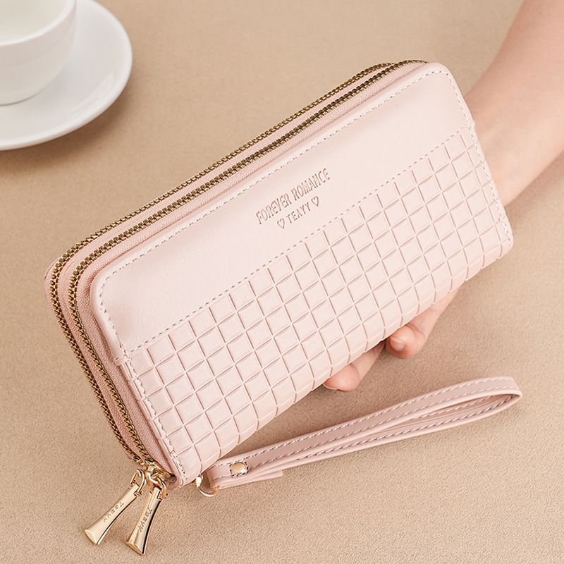 Damen Geldbörse Kleine Geldbörse Mädchen Lange Spleißen Doppel-Reißverschluss Mode Handtasche Geld Clip_voghion.com