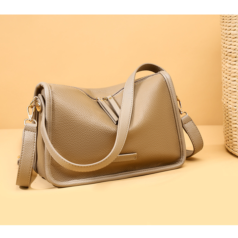 Frauen Einkaufstasche Hohe Qualität Echtes Leder frauen Schulter Umhängetasche Designer Einfarbig Rindsleder Weibliche Messenger_voghion.com
