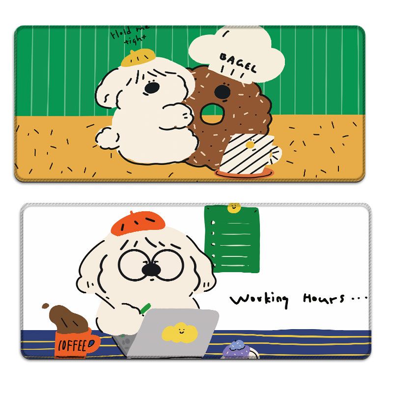 Unbeatable Quality Illustration Puppy Mouse Pad Super Cute Cartoon Girl Laptop Keyboard Office Desk Mat_voghion.com